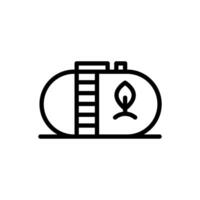 Icon line gas tack or container with leaf ecology, nature go green and save earth. Editable file vector