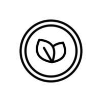 Icon line coin money with leaf ecology, nature go green and save earth. Editable file vector
