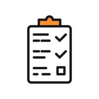 Flat icon check list, school equipment, back to school concept. Editable file vector