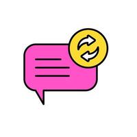 icon flat bubble and text chat with repeat symbols. Editable file vector