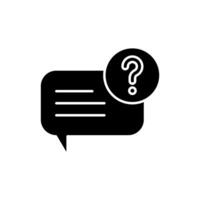 icon solid glyph bubble and text chat with question symbol. Editable file vector