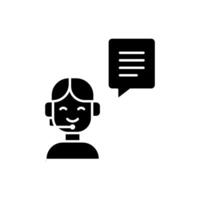 icon solid glyph customer service and bubble chat. Editable file vector