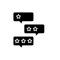 icon solid glyph bubble chats with rating star shape. Editable file vector