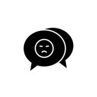 icon solid glyph bubble chat with angry expression emoticon. Editable file vector