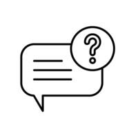 icon line bubble and text chat with question symbol. Editable file vector