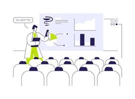Healthcare data presentation abstract concept illustration. vector