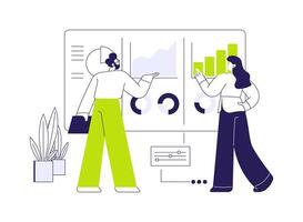 Analyzing business data abstract concept illustration. vector