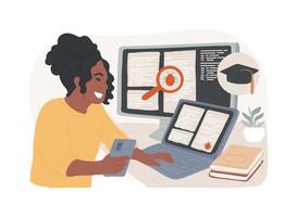 Software testing course isolated cartoon illustrations. vector