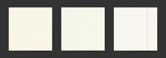 Square grid school paper sheet background with empty space. Design of cell pages for math. Notebook illustration with empty place for text. Blank education posters vector