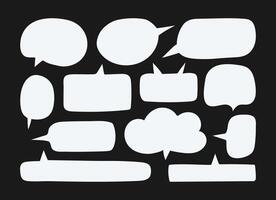 White hand drawn doodle Speech bubble. Empty text box for message and thinking vector