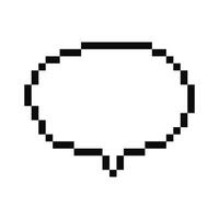 Pixel oval speech bubble isolated on transparent background. Text box for chats and games. illustration in 8 bit art style vector