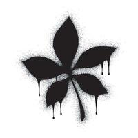 Spray Graffiti leaf icon isolated on white background. graffiti leaf icon with spray on black vector
