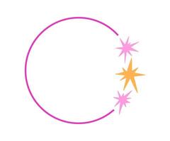 Frame with stars in flat style. A frame for a photo or story, decoration. Hand drawn illustration. vector