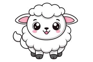 Cute sheep isolated on white background vector