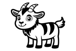 Cute wonderful goat cartoon illustration vector