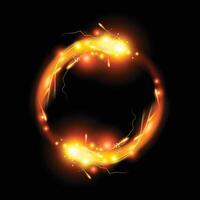 yellow rounded thunder light effect vector