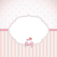 a pink pattern card with a frame for baby shower decoration. vector