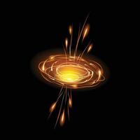 yellow color rounded shape glowing light effects vector