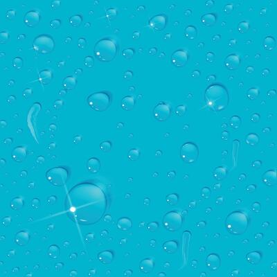 a blue background with water drops on it