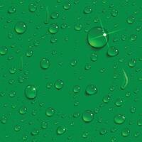 water drops dripping on a green background vector