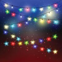 a string of christmas lights with the words. vector