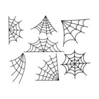 Hand drawn different kinds of spider web isolated vector