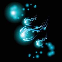 one tailed blue comet abstract vector