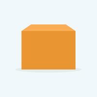 brown square cardboard close box from all side vector