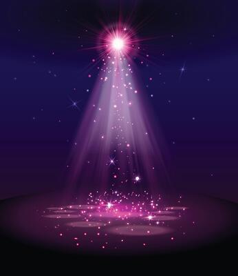 a star that is on a stage spotlight with a star on it