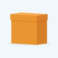 brown square cardboard box with its cover on it. vector