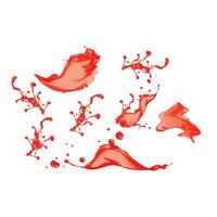 collection of red paint splash isolated on a white background vector