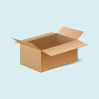 brown rectangular cardboard open box vector