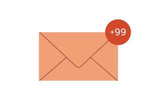 Inbox mail, new message notification, newsletter in mailbox, letter in online envelope, subscription communication isolated on white background flat illustration. vector