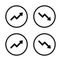 Uptrend and downtrend arrow icon on circle line. Zigzag arrows up and down concept vector
