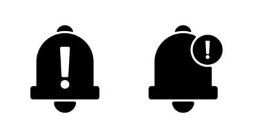 Warning notification bell icon. Exclamation mark on bells concept vector