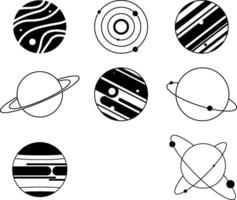 Planet icon set, simple style Pro vector