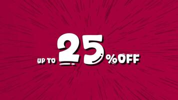 Bright dynamic animation promoting Sale Up to 25 Off and Mega Sale Up to 50 Off with vibrant text video