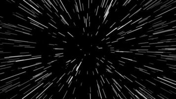 Abstract blue digital warp speed on a black background, with flowing lights simulating high-speed motion in stunning 4K resolution. video