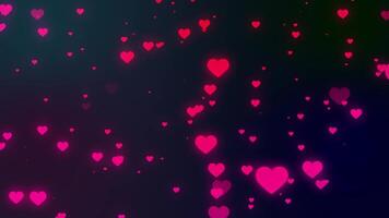 Featuring flying hearts and particles on a vibrant background, ideal for Valentine's Day themes video