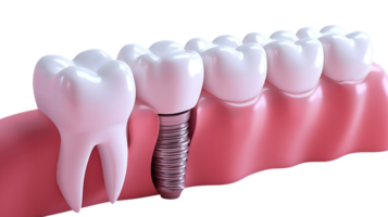 Tooth and dental implants on a transparent background png