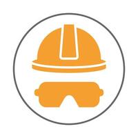 Safety helmet trendy icon upright abstract illustration colorful artwork beautiful design vector