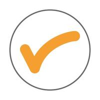Check mark trendy icon upright abstract illustration colorful artwork beautiful design vector