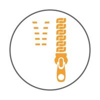 Zipper trendy icon upright abstract illustration colorful artwork beautiful design vector
