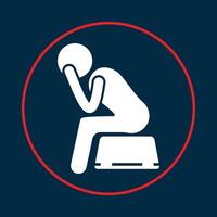 Depression trendy icon amazing abstract illustration colorful artwork beautiful design vector