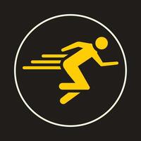 Running trendy icon moral abstract illustration colorful artwork beautiful design vector