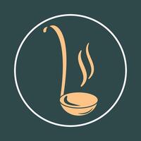Ladle soup trendy icon decorous abstract illustration colorful artwork beautiful design vector