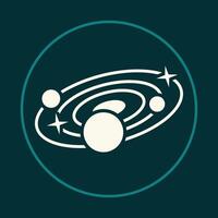 Planet trendy icon fine abstract illustration colorful artwork lovely design vector