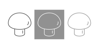 Champignon outline icon, mushrooms line icon 3 pt. isolated in white vector
