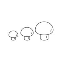 Champignon outline icon 3 pt, mushrooms linear. Isolated on white background. vector