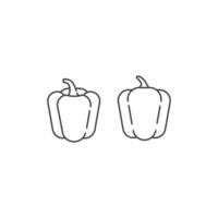 Pepper icon outline design. Bell pepper linear icon. Isolated on white background. vector